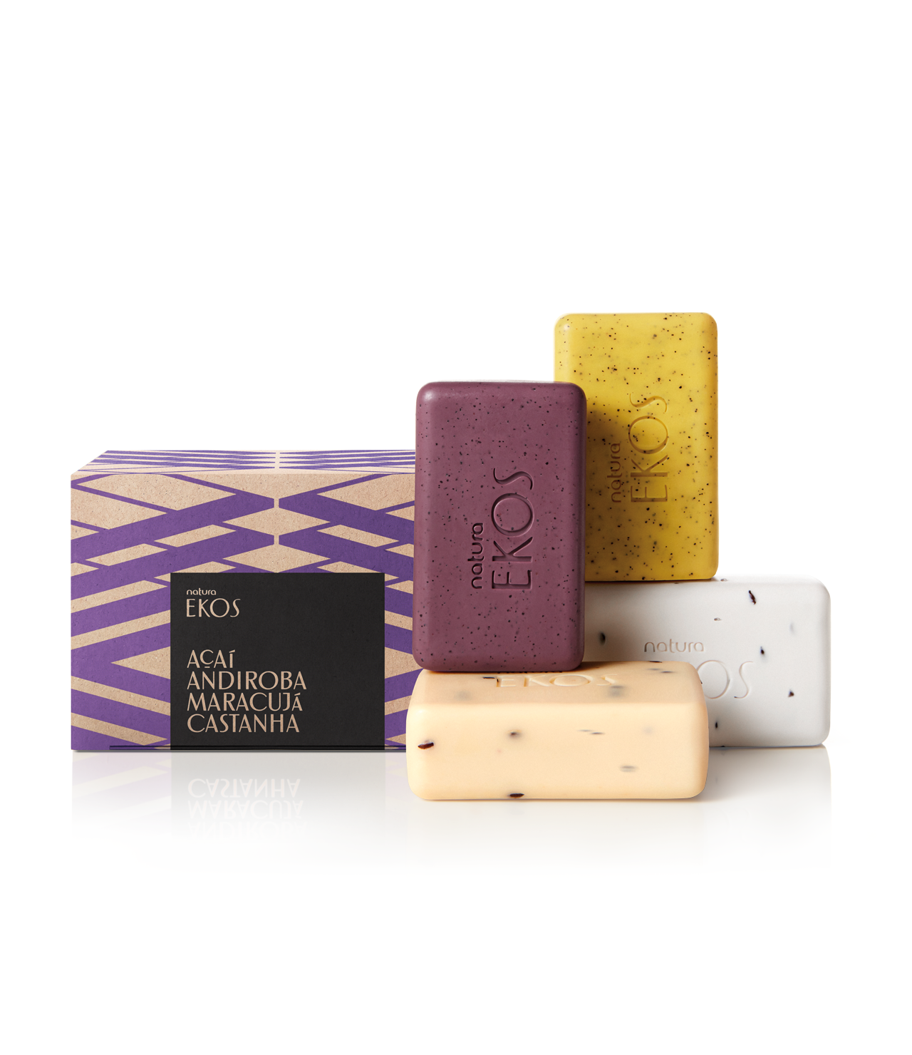 Ekos Exfoliating Multipack Bar Soap Set: Açaí Andiroba Maracujá & Castanha