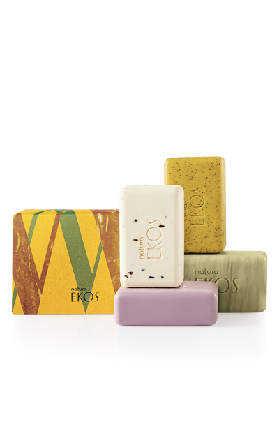 Ekos Creamy and Exfoliating Bar Soap Set: Castanha Andiroba Açaí & Maracujá